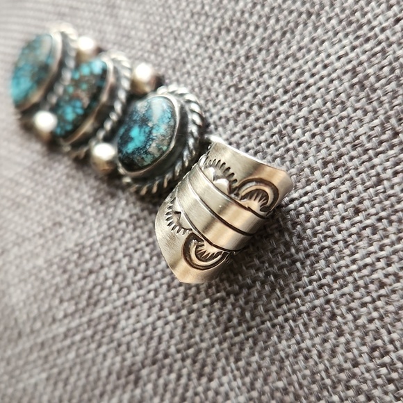 Amazing NWOT Native American Navajo 3 Stone Turquoise Pendant 💙 - Picture 6 of 11